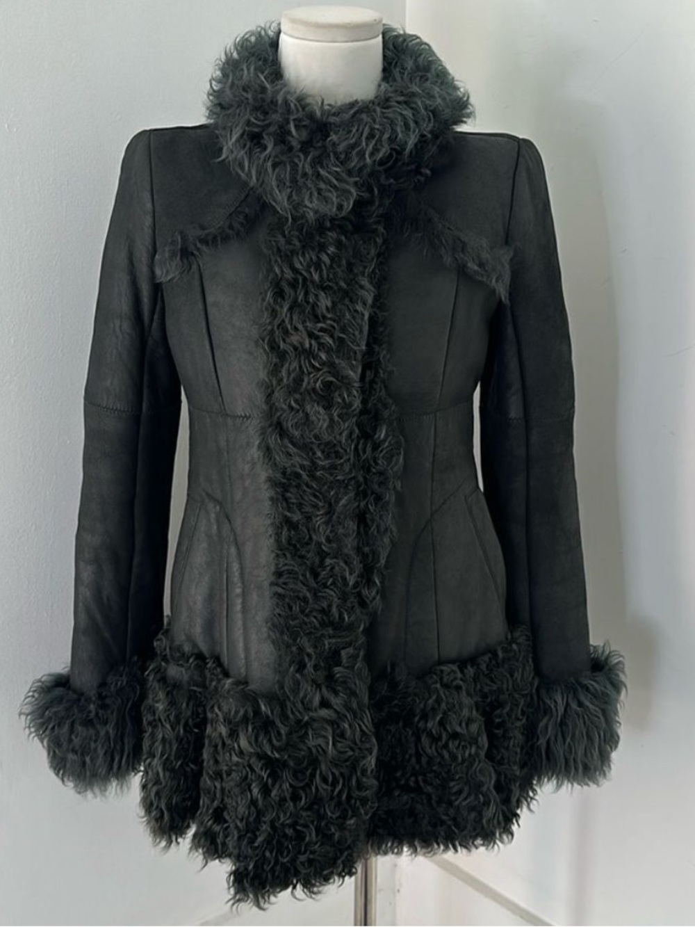 Burberry Blue Label Lamb Leather Genuine Fur Coat